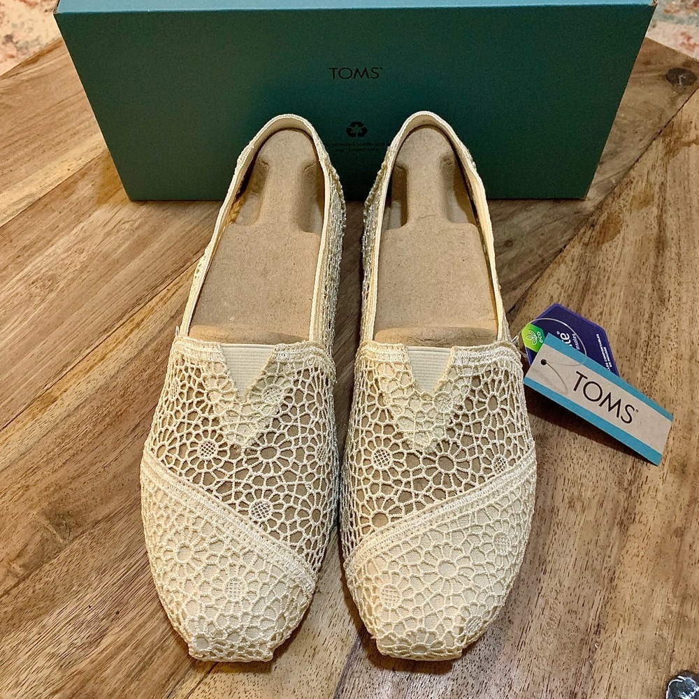 TOMS Women's Alpargata Natural Moroccan Crochet Size 9